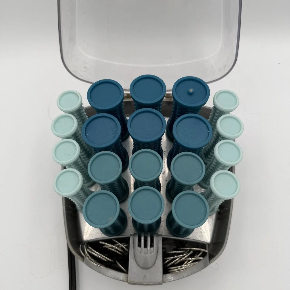 Conair‎ 20 Piece Cordless Heated Hair Rollers Set Blue Teal